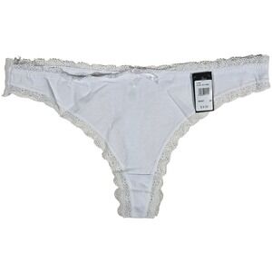 Frederick's‎ of Hollywood Cora Cotton & Lace Thong in White 1X NWT